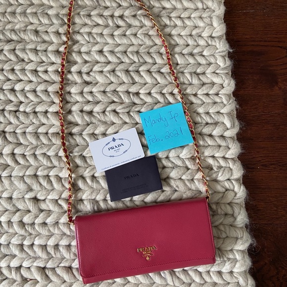SOLD Prada Saffiano Wallet on Chain - Picture 1 of 10